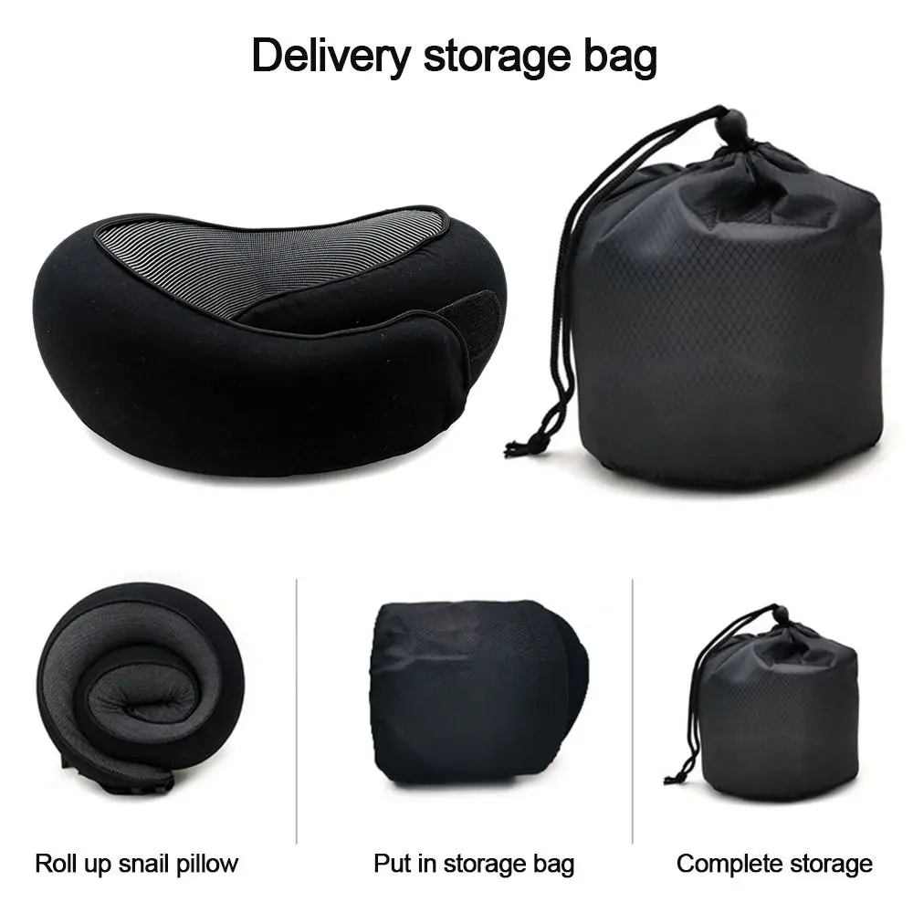 Fashion Portable Travel U Shaped Memory Foam Pillow Adjustable Neck Support Soft Head Rest Car Plane Cushion Camping Sleepin