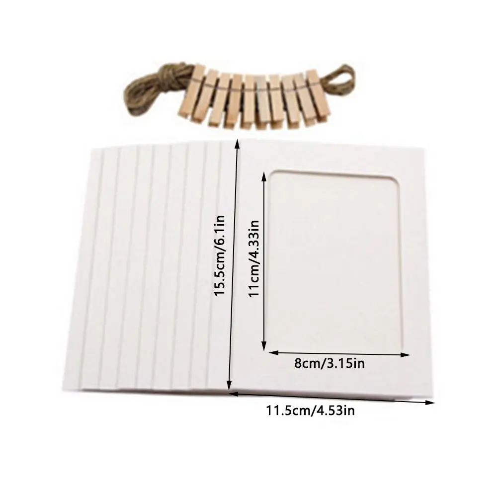 10pcs Combination Paper Frame With Clips DIY Kraft Paper Picture Frames Hanging Wall Photos Album Home Decoration Craft
