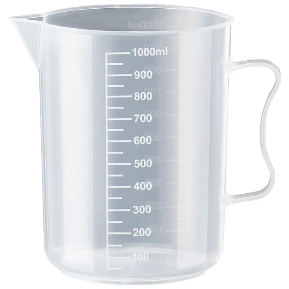 1PC Clear Graduated Measuring Cup Scale Plastic Transparent Mixing Cup Large Capacity With Lid Laboratory Beaker Kitchen Baking