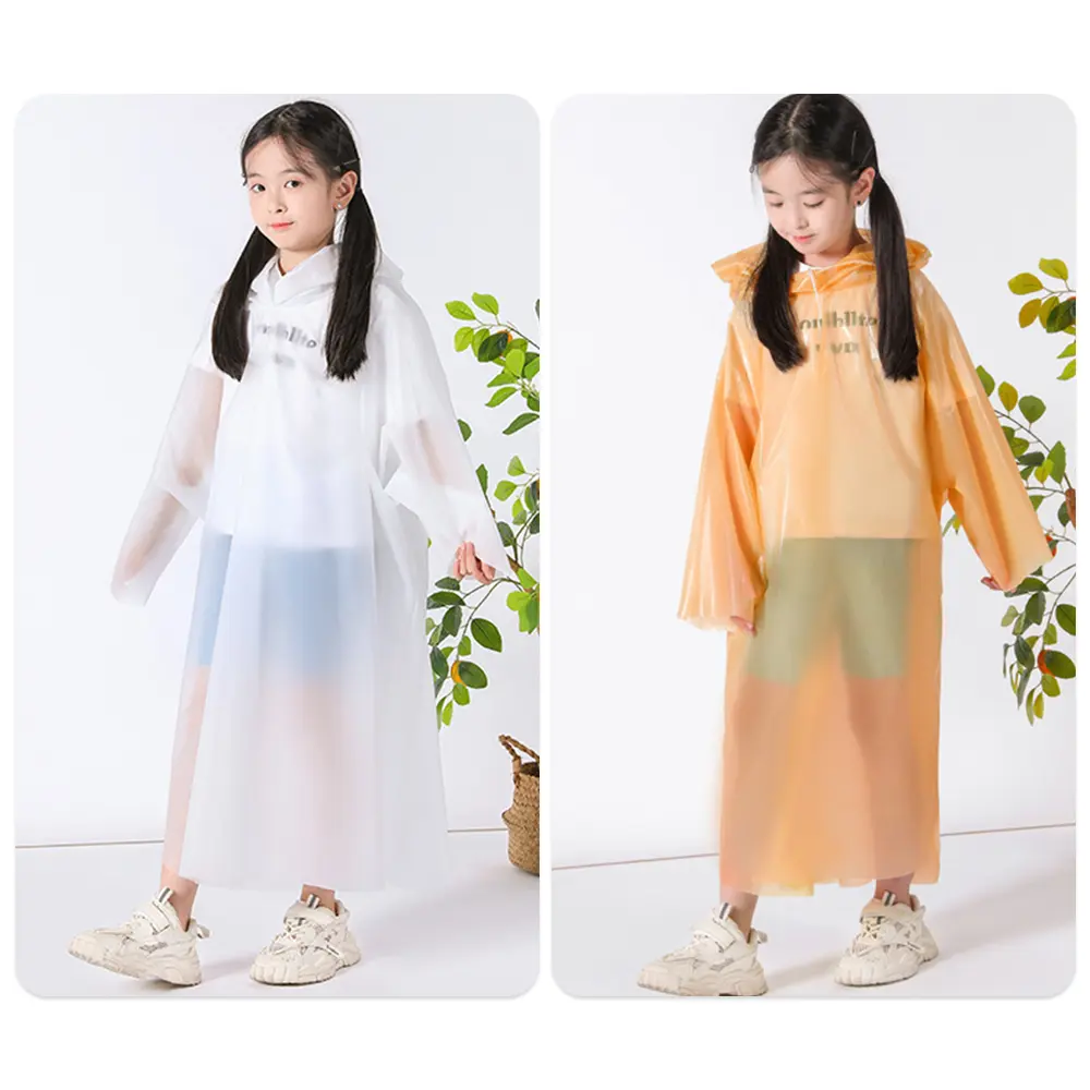 New Vacuum Compression Kids Raincoat Card Packaging Waterproof One-Piece Raincoat Convenient Thickened Reusable Poncho Outdoor