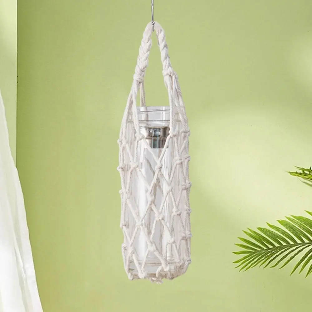 Hand Woven Water Cup Mesh Bag Weave Can Be Suspended Cup Sleeve Multiple Colors Cotton Rope Cup Accessories