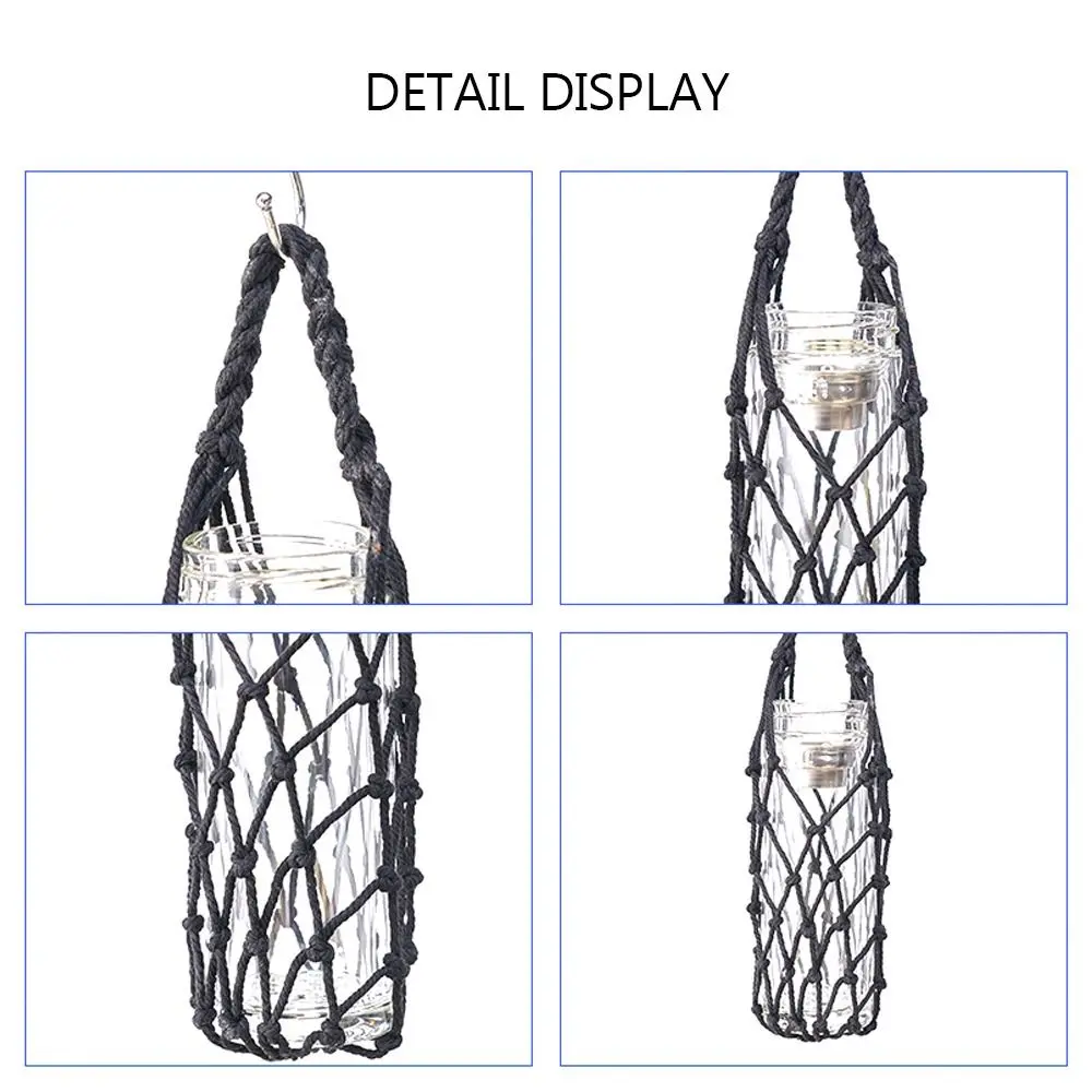 Hand Woven Water Cup Mesh Bag Weave Can Be Suspended Cup Sleeve Multiple Colors Cotton Rope Cup Accessories