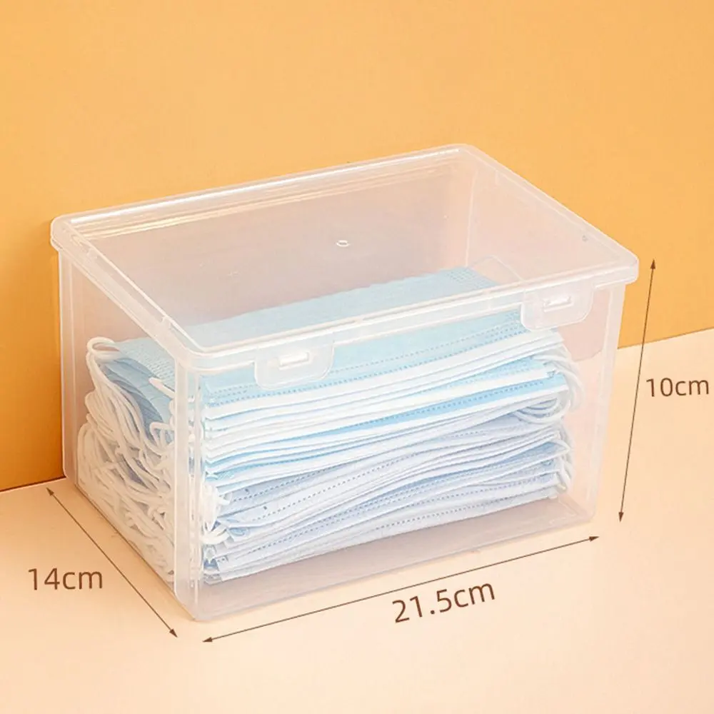 1Pcs Thickened Mask Storage Box Portable Transparent Flip Drug Storage Box Pill Jewelery Earrings Cosmetics Storage Box