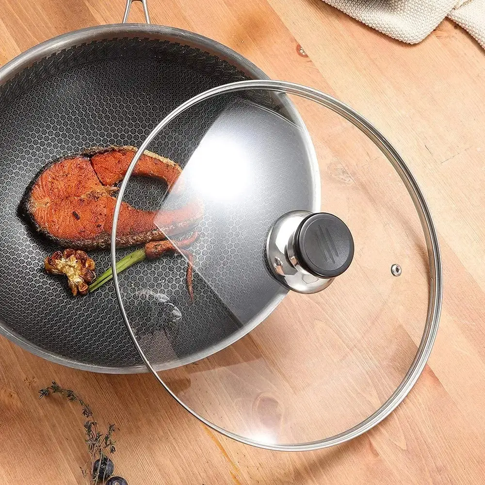 Durable Universal Pot Cover Round Tempered Glass Pot Lid Anti-scalding Visible Frying Pan Cover Kitchen Accessories