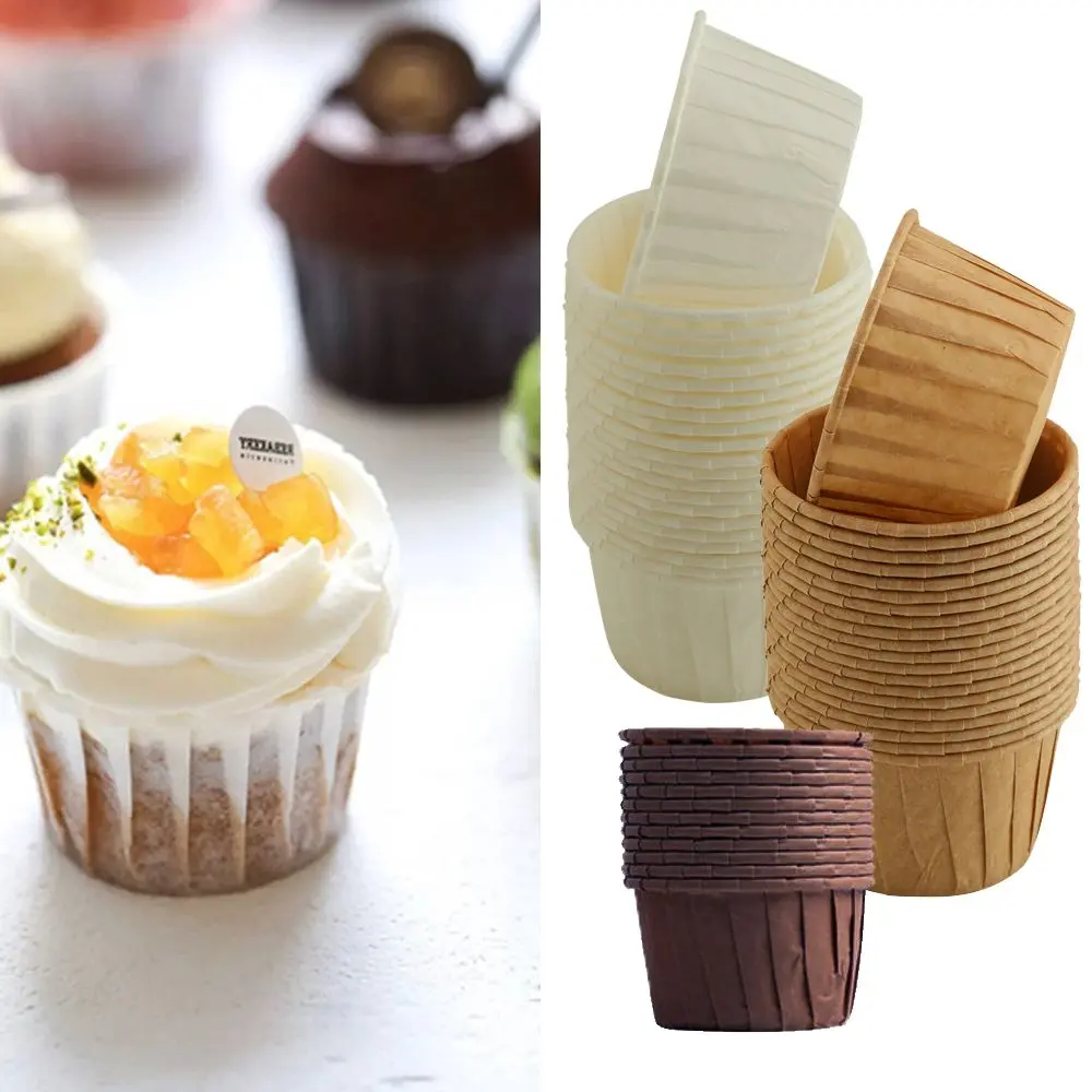 50pcs Muffins Paper Cupcake Wrappers Baking Cups Cases Muffin Boxes Cake Cup Decorating Tools Kitchen Cake Tools DIY