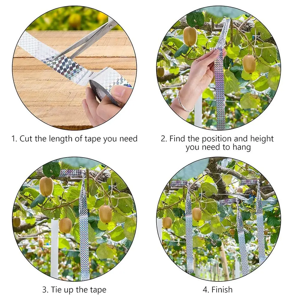 Bird Scare Tape Outdoor Bird Flash Woodpecker Pigeon Deterrent Bird Scare Ribbon Repellent Devices Tape Keep Birds Away