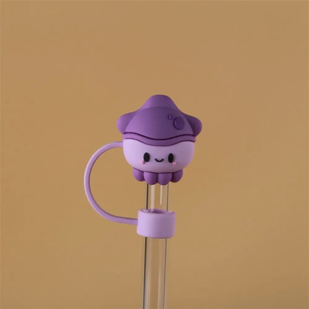 1PC Silicone Sealing Straw Plug Reusable Drinking Dust Cap Cartoon Plugs Tips Cover Suit Kitchen Cup DIY Accessories
