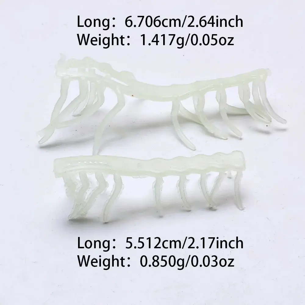 Soft Rubber Prawn Lure Noctilucent Shrimp Feet Shrimp Fake Bait Green S L Hook Worm Silicone Sea Fishing