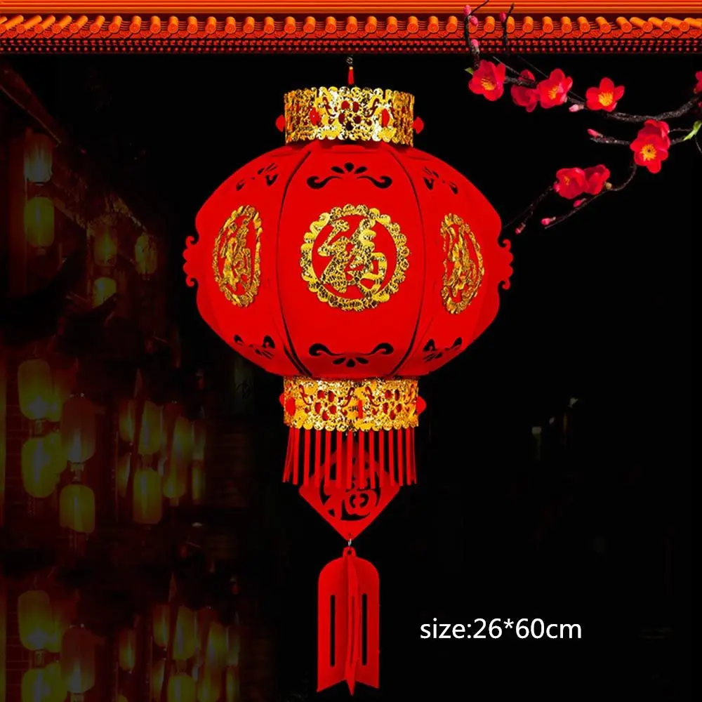 Chinese New Year Red Lantern DIY FU Character Lantern Hanging Ornaments for Lunar New Year Spring Festival Decor