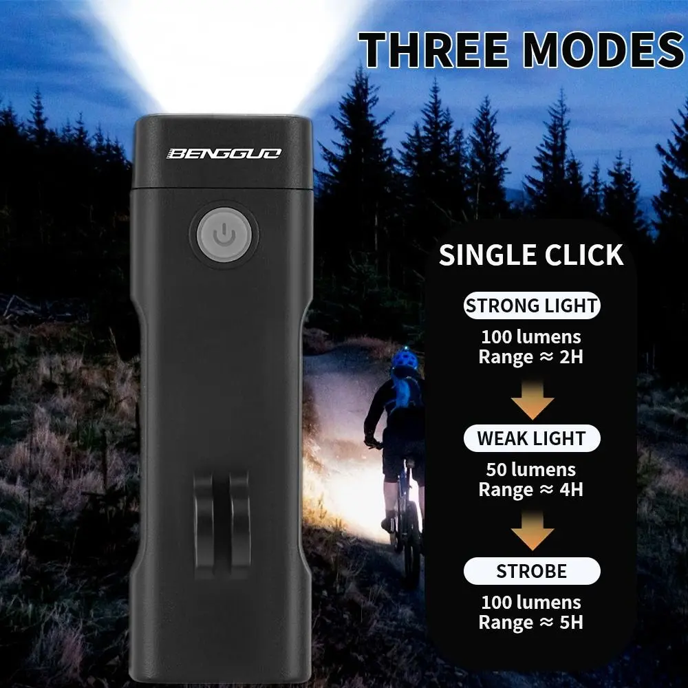 Portable Rechargeable Bike Headlight LED Ultra Bright Bicycle Lamp Waterproof Easy Installation Flashlight for Outdoor Riding