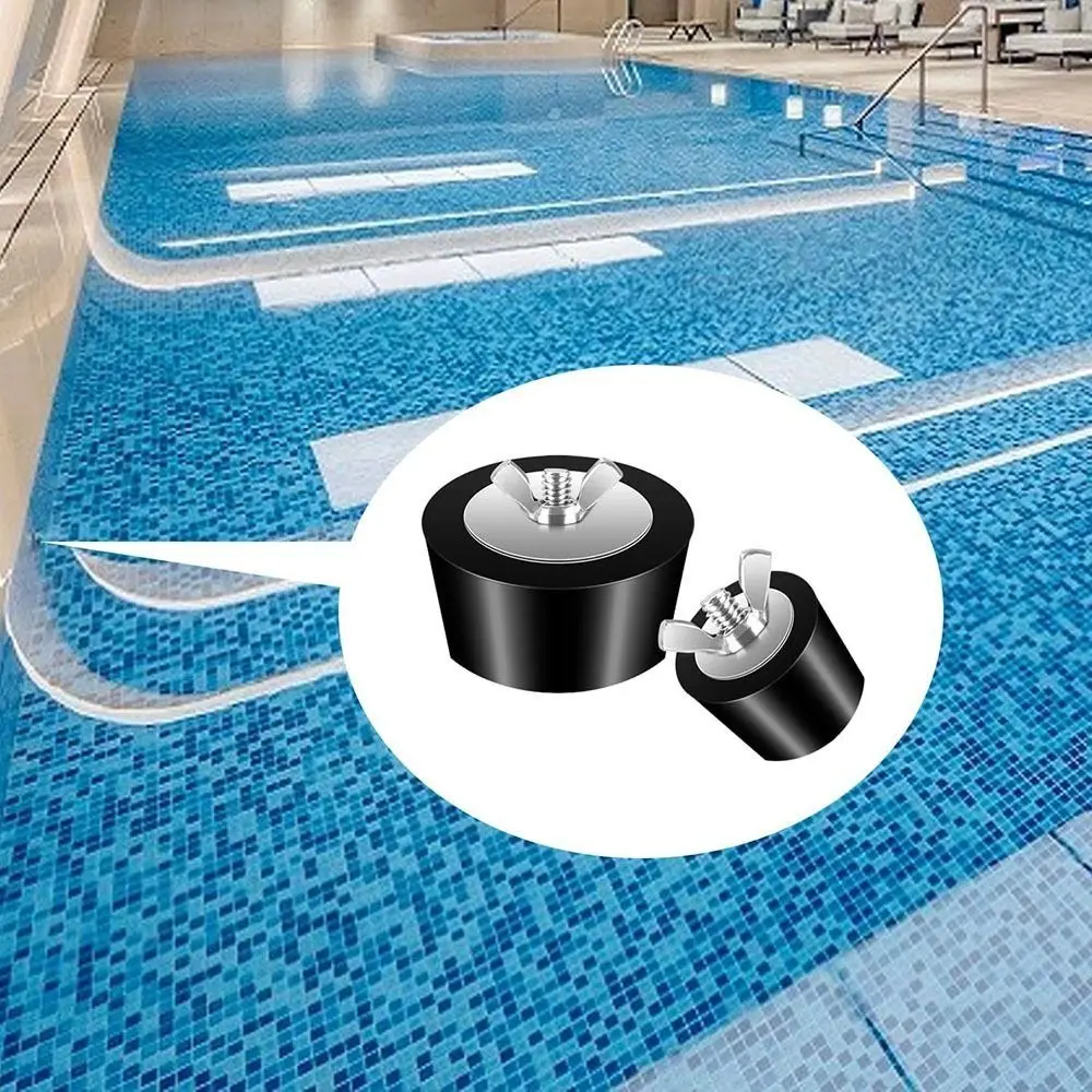 High Quality Rubber Pool Winterizing Plug With Stainless Steel Screw Black Swimming Pool Leak Proof Swimming Pool Fittings