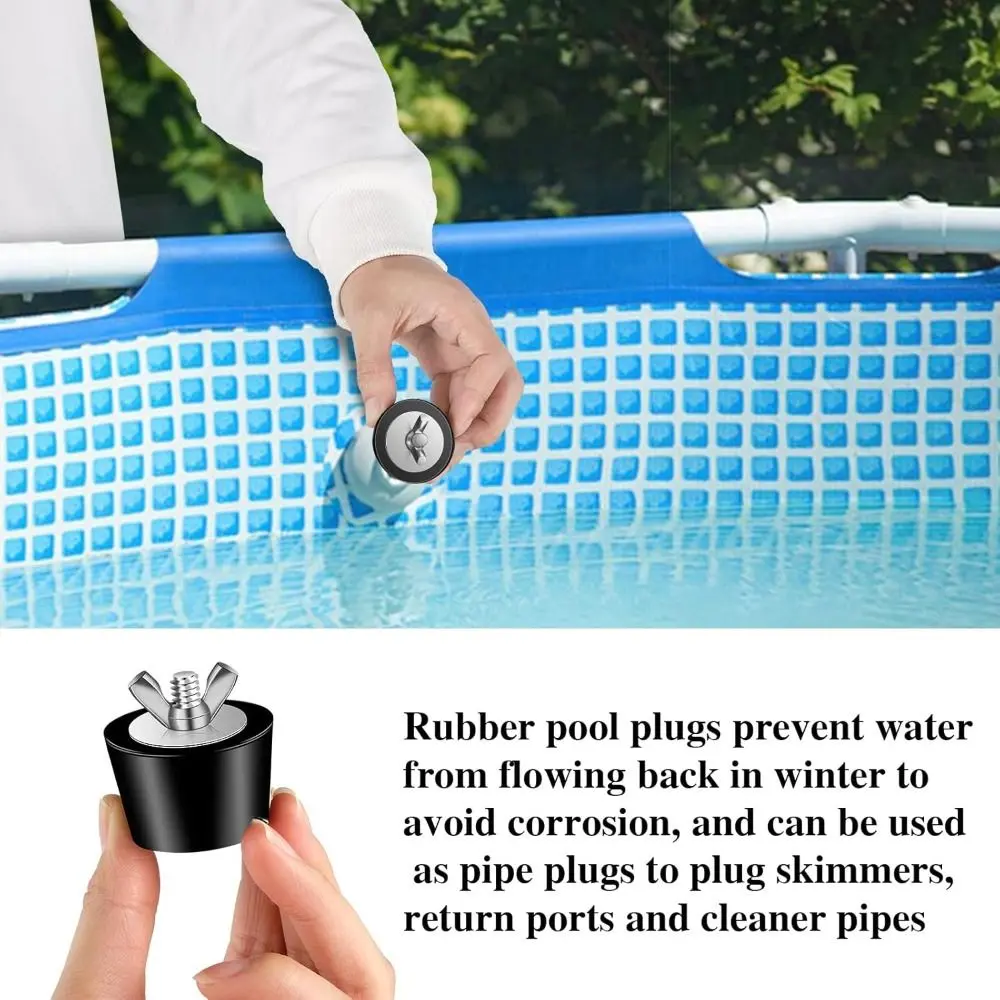 High Quality Rubber Pool Winterizing Plug With Stainless Steel Screw Black Swimming Pool Leak Proof Swimming Pool Fittings