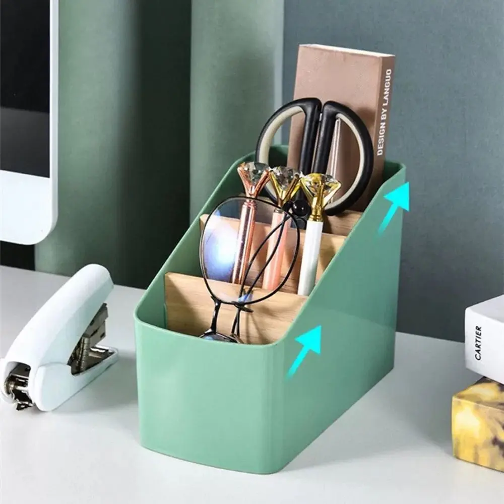 New 4 Grids Remote Controller Storage Box Multifunction Plastic Desktop Storage Box Cosmetic Storage TV Remote Holder