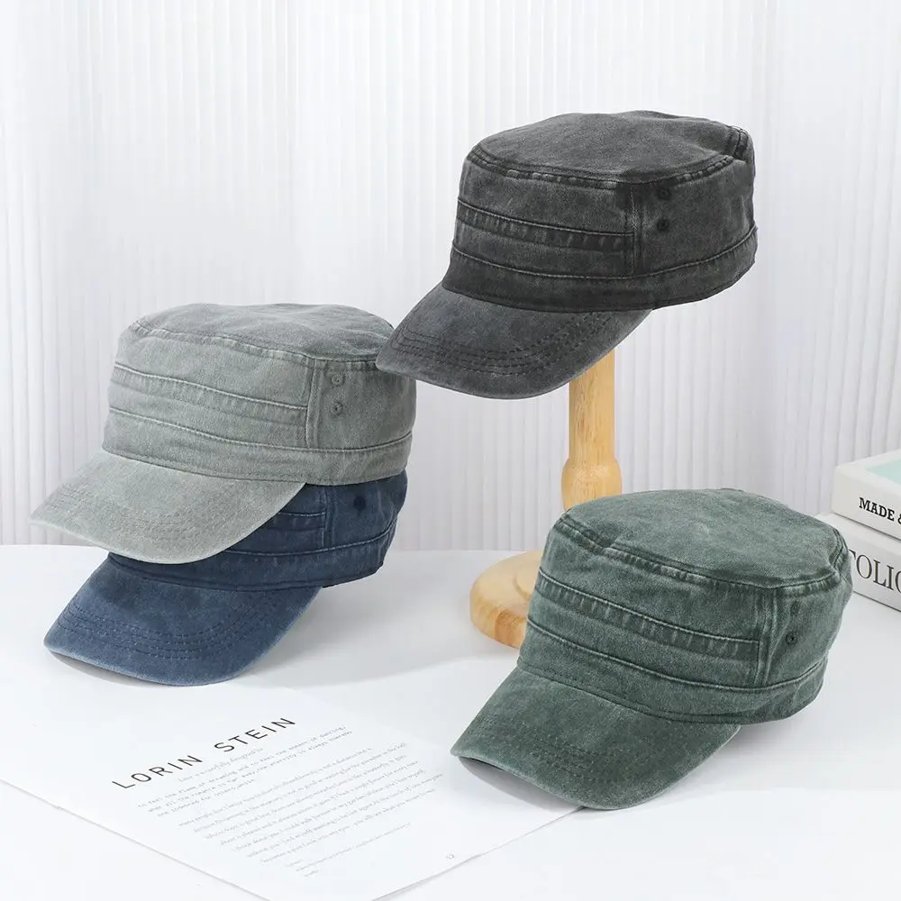 Outdoors Big Head Man Army Flat Cap Large Size Pure Cotton Baseball Cap Summer Polyester Plus Size Military Hat