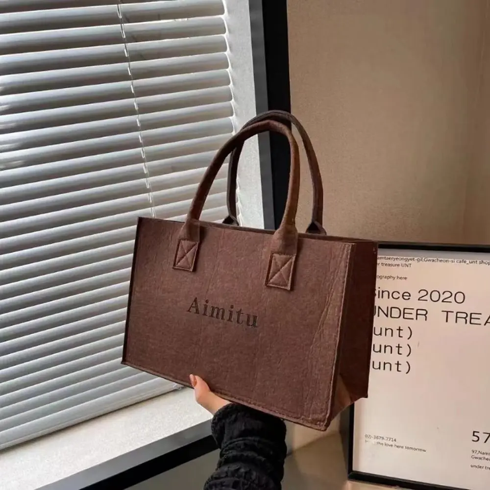 Women Felt Handbag Large Capacity Shoulder Bag Simple Solid Color Messenger Bag Handbag Travel Casual Crossbody Bags