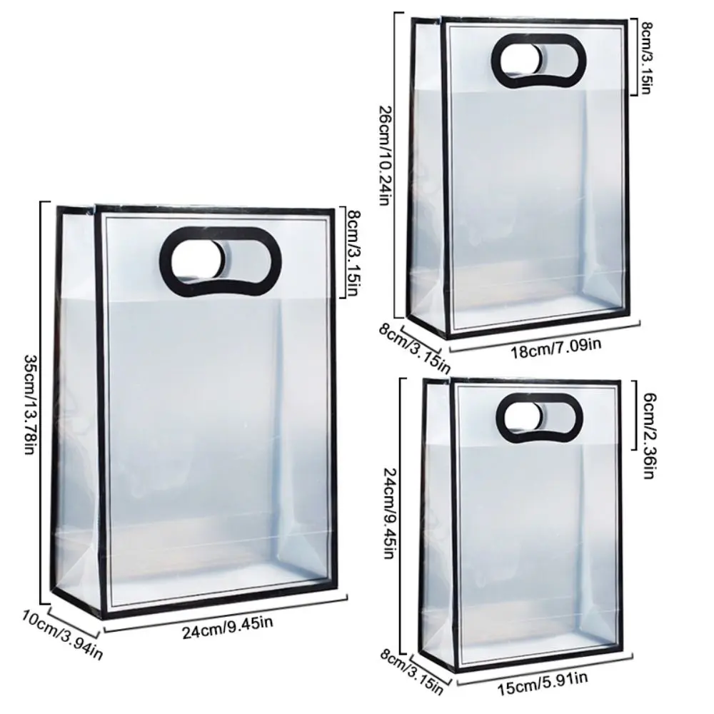 Transparent Gift Bags Handbag Wedding Tote Gift Bag For Birthday Wedding Party For Guests Portable Packaging Bag Small Business
