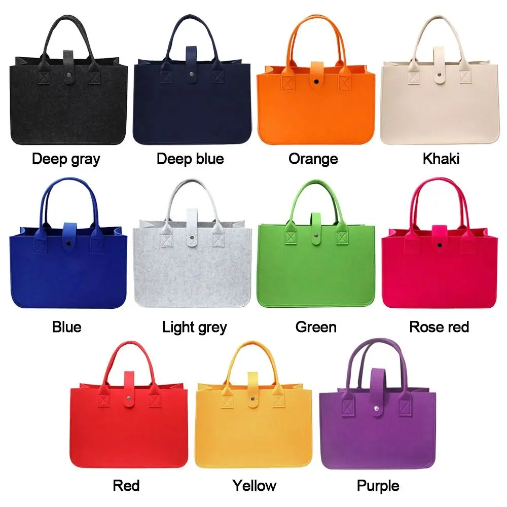 Women Bag Felt Cloth Hand Bag Large Capacity Female Totes Ladies Solid Color Travel Shopping Bags Purses