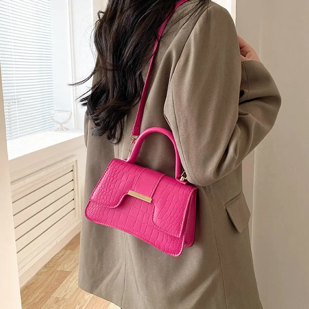 Fashion Women PU Leather Shoulder Bag Girls Pure Color Small Handbags Messenger Bag Crossbody Bags