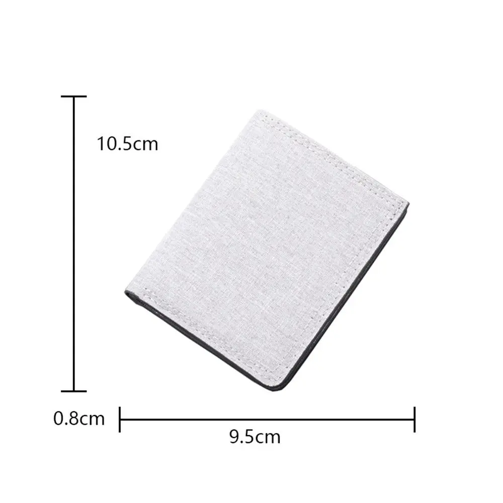 New Fashion Men Canvas Short Wallet Coin Purse Wallet Men Purse Coin Pouch Card Holder Multi-functional Small Wallet