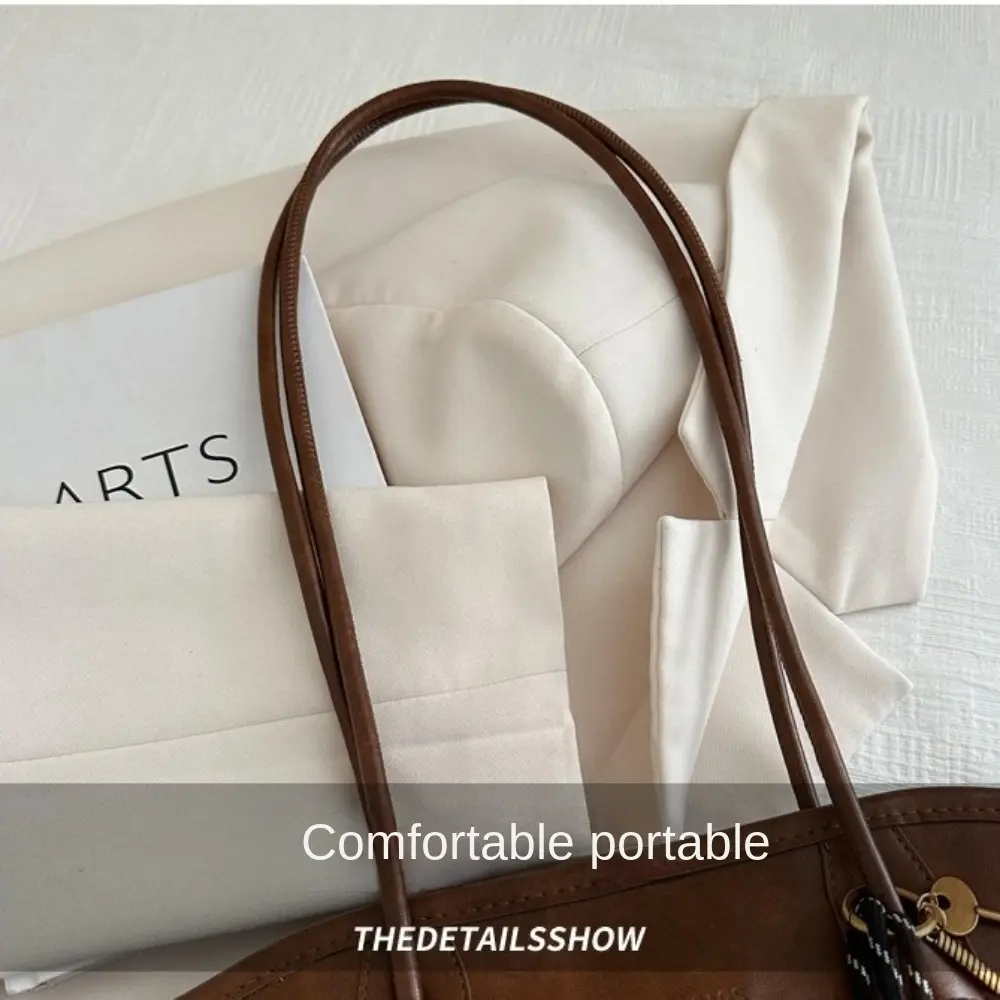 Y2K Trend Large Capacity Work Shoulder Bag PU Leather Solid Color Crossbody Bag Simple Lady Handbags Women Female
