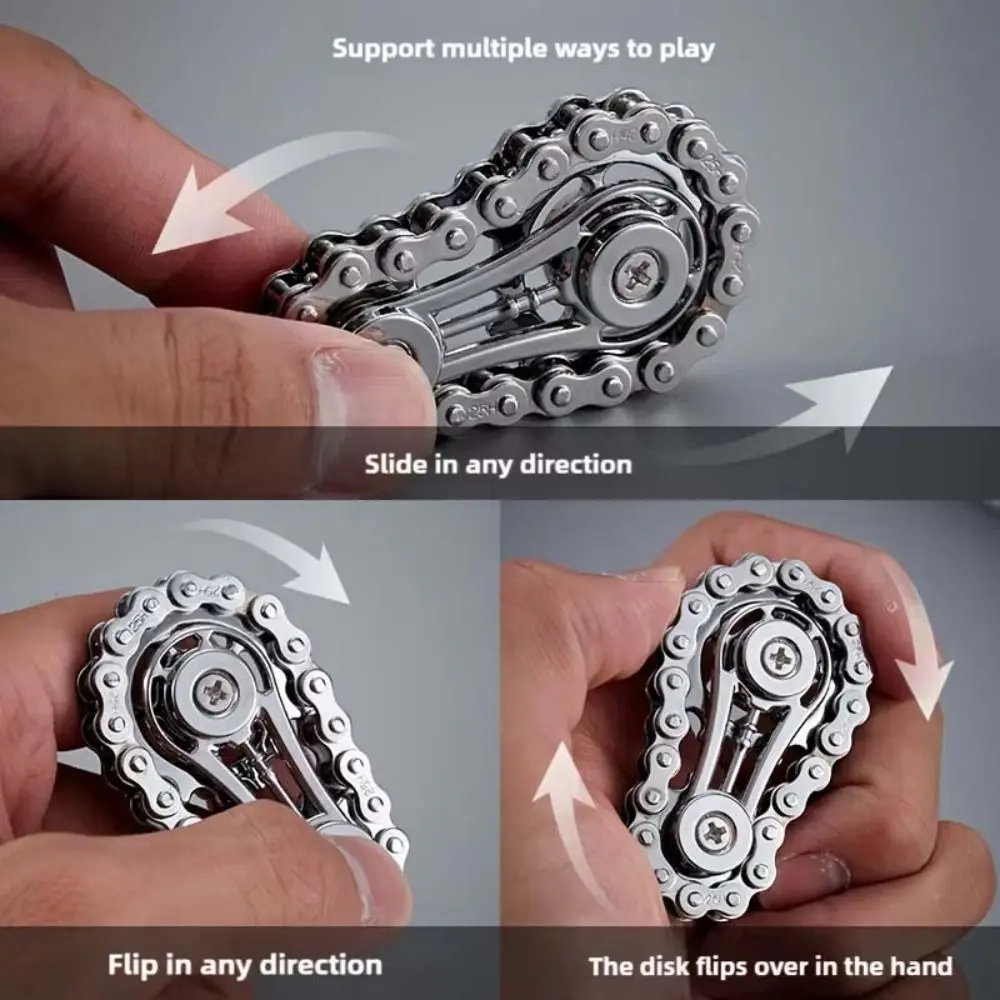 Sprockets Flywheel Fingertip Gyro Fidget Spinner EDC Spinner Fidget Toys Antistress Anxiety Metal Bike Chains For Adult