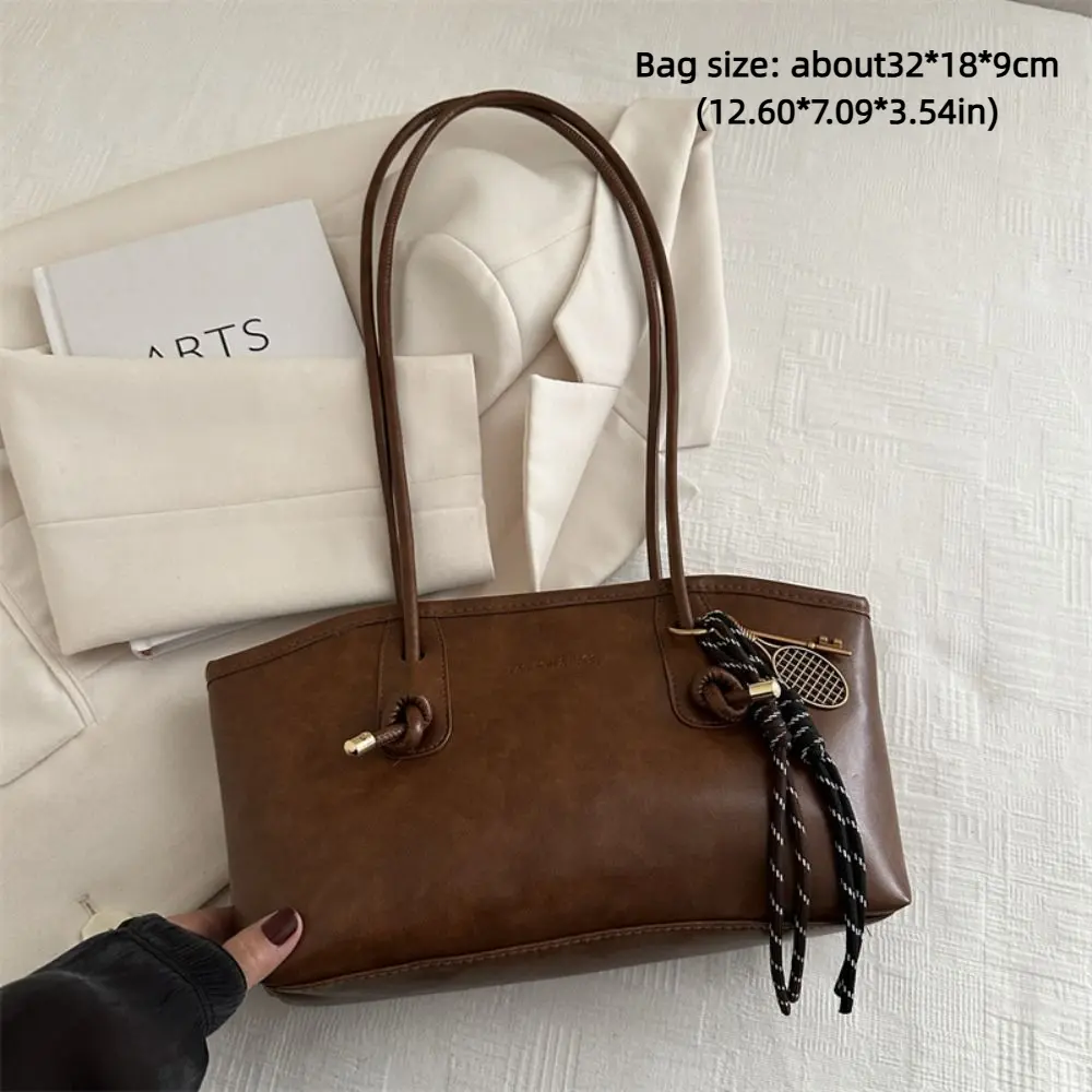 Y2K Trend Large Capacity Work Shoulder Bag PU Leather Solid Color Crossbody Bag Simple Lady Handbags Women Female