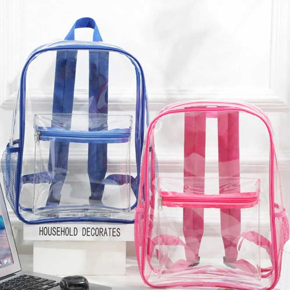 Casual Large Capacity Transparent Backpack Storage Luxury Designer PVC Knapsack Visible Backpacks Outdoor Sports