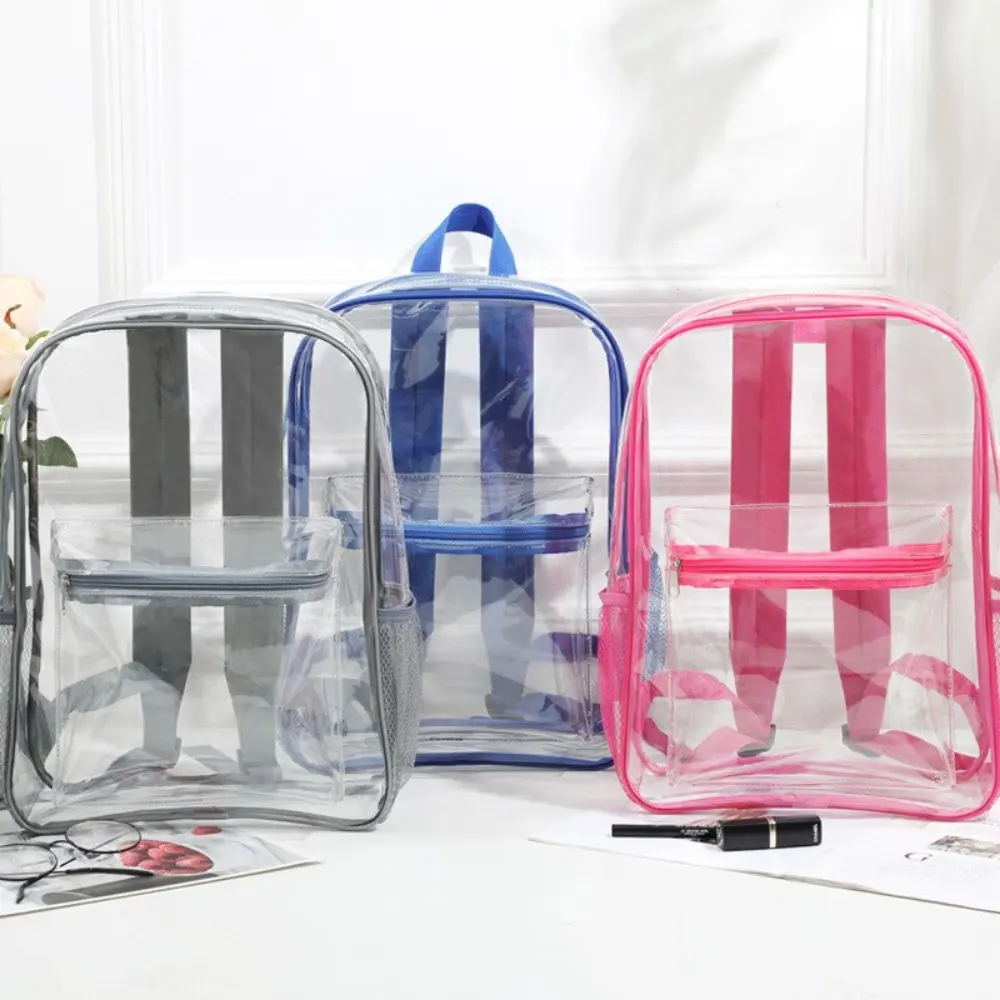 Casual Large Capacity Transparent Backpack Storage Luxury Designer PVC Knapsack Visible Backpacks Outdoor Sports