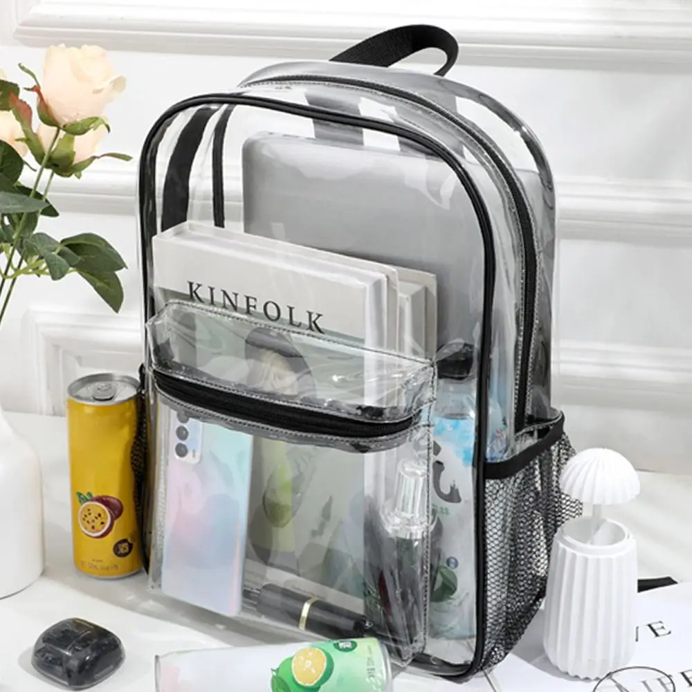 Casual Large Capacity Transparent Backpack Storage Luxury Designer PVC Knapsack Visible Backpacks Outdoor Sports