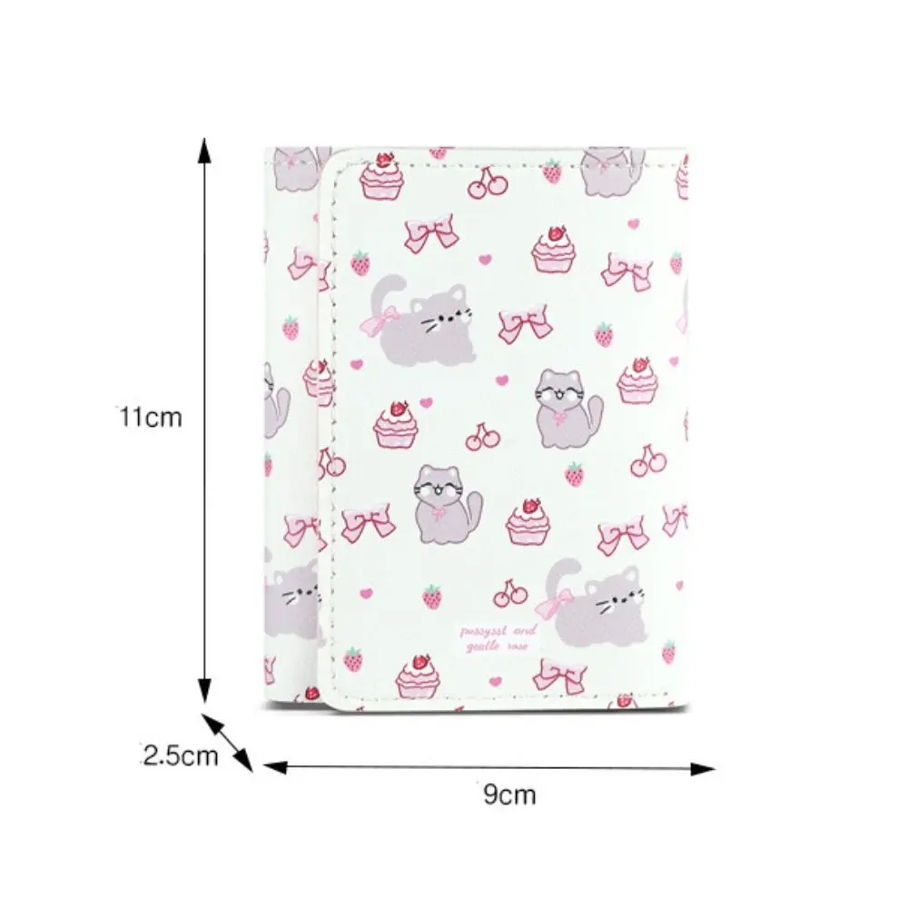 Cartoon Kitty Money Bag Coin Purse For Women Kawaii PU Leather Short Wallet Card Holder Bowknot Wallet Gift
