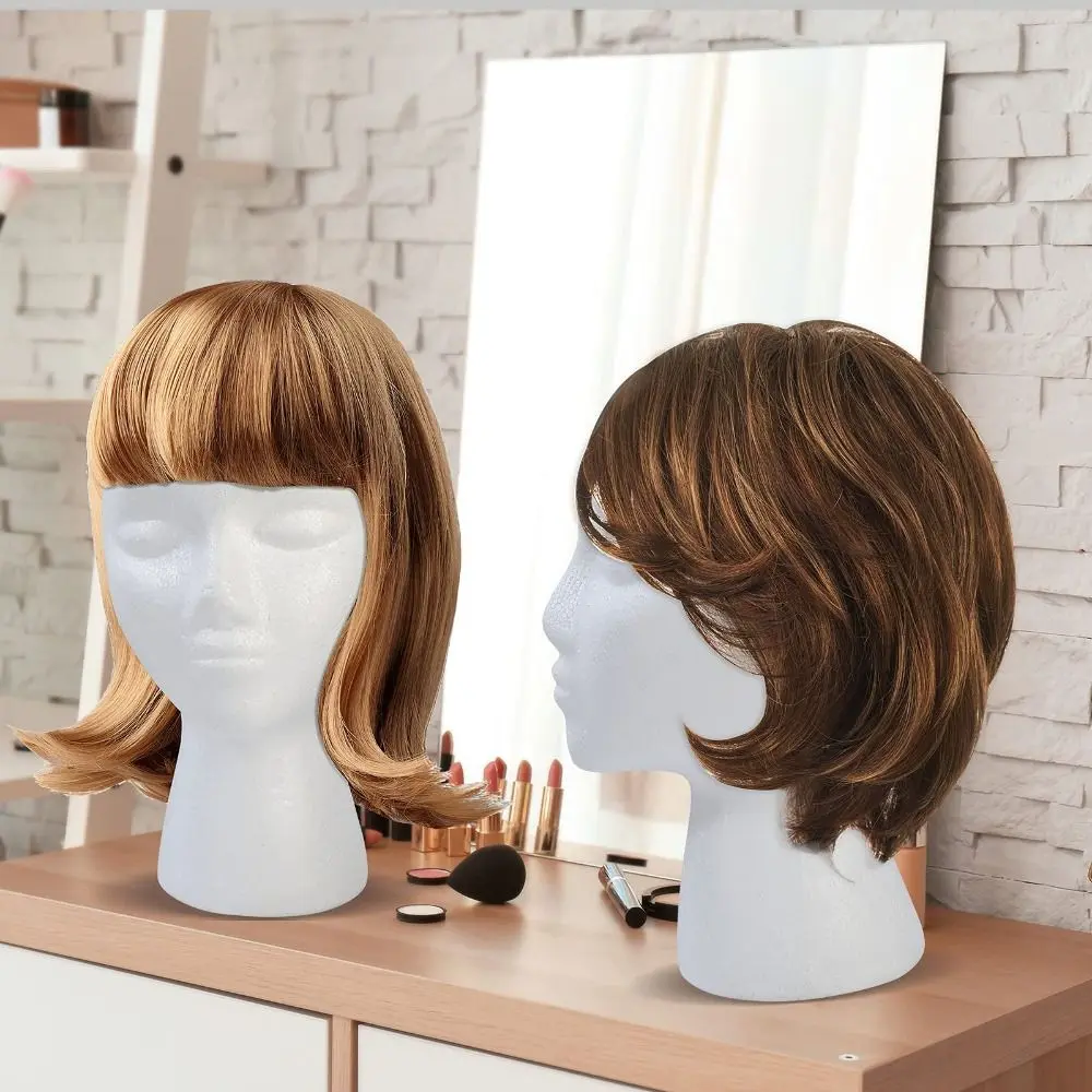 1PC Foam Wig Head Model Mannequin Dummy Female Head Model Wig Display Wig Glasses Hat Display Stand Rack Hairpieces Stand Holder