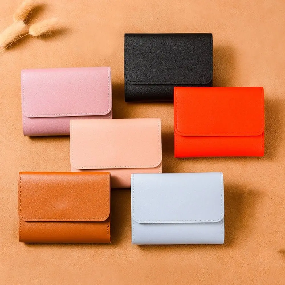 Multi-card Slot Solid Color Portable Leather Card Case Universal Bank Card Credit Card ID Bus Card Holder Travel Card Organizer