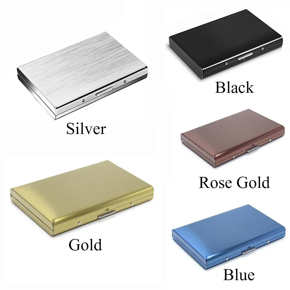 6 Card Slots Fashion Stainless Steel Metal Case Box Business Credit Card Anti-demagnetization Organizer