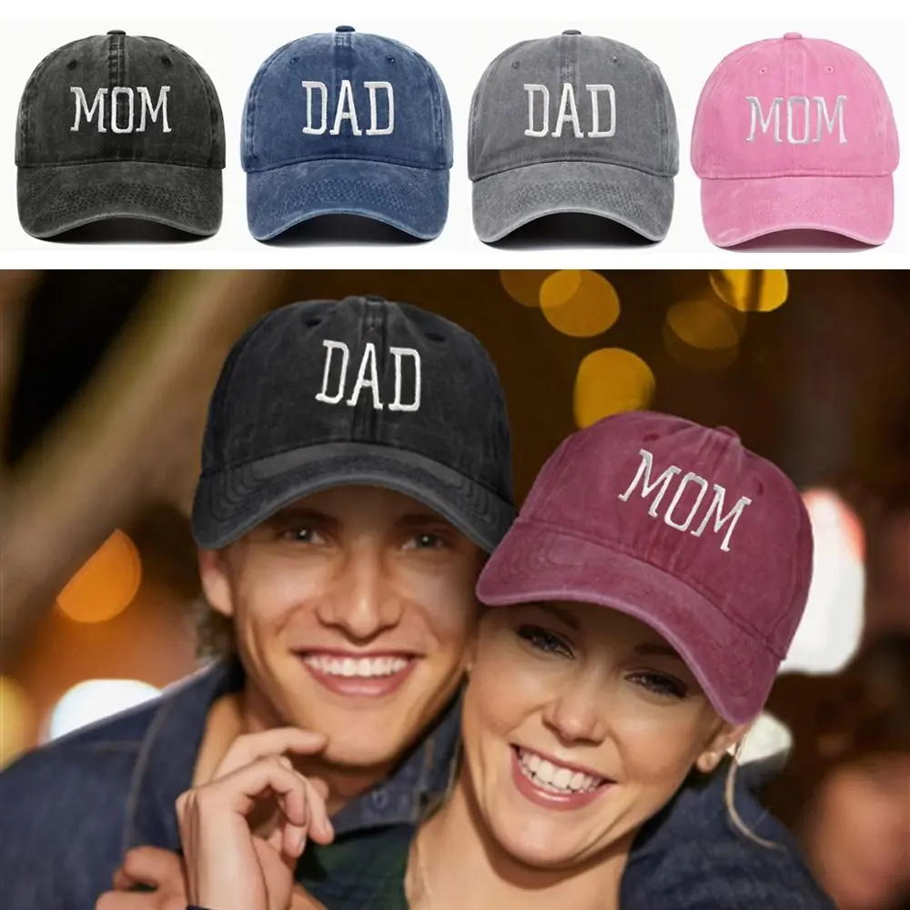 Outdoor Sports Visors DAD MOM Embroidery Baseball Caps Vintage Hiphop Baseball Hats Adjustable Distressed Faded Cap