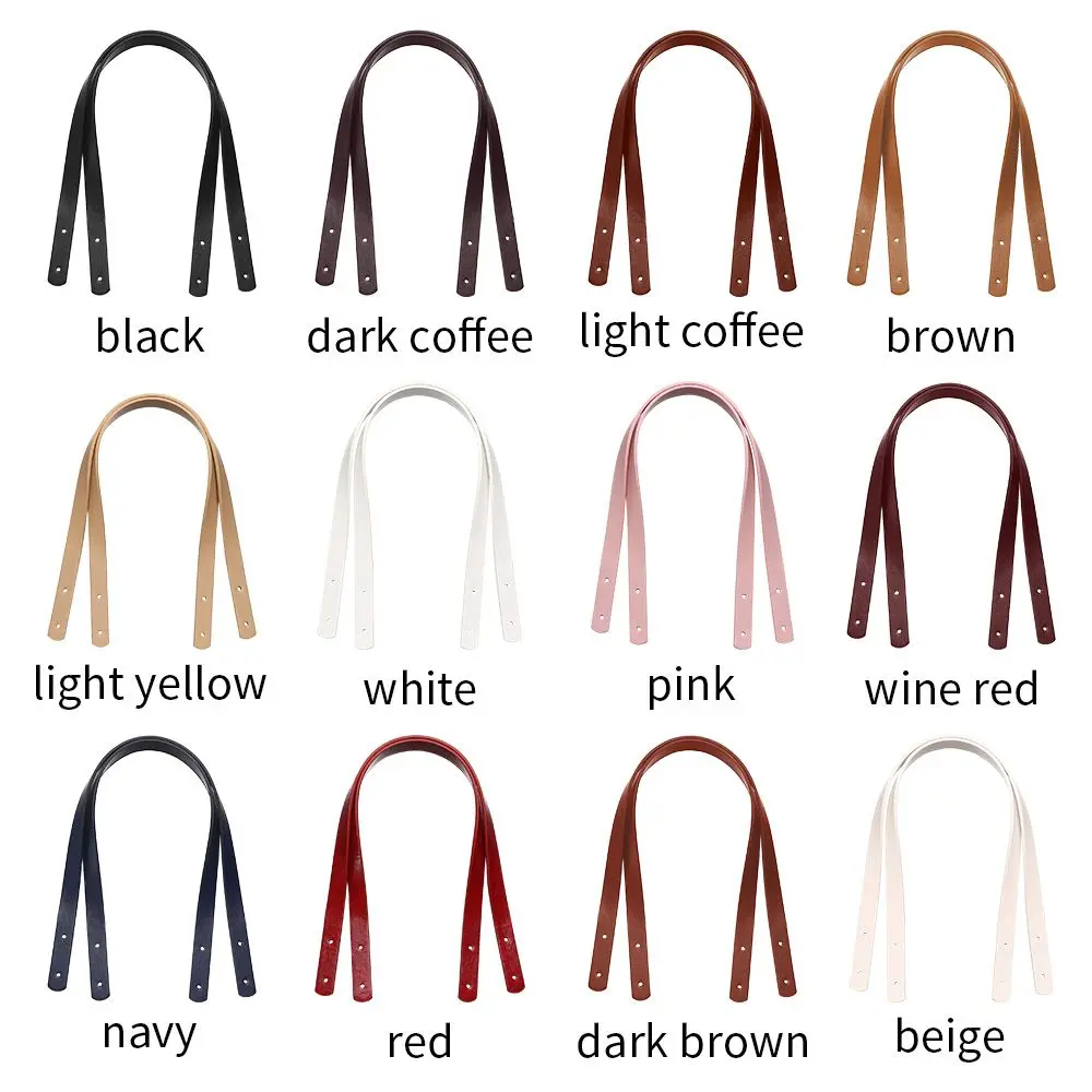 2Pcs Bag Belt Detachable PU Leather Handle Shoulder Bag DIY Replacement Accessories Handbag Strap Gift Box Handle With Rivets