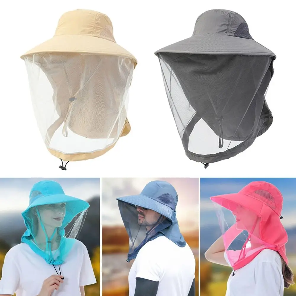 Summer Insect Proof Cap Mosquito Hat For Women Men Face Neck Protection Bucket Hat Outdoor Jungle Farm Fishing Sun Hat