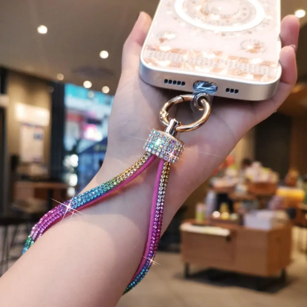 Glitter Rhinestone Phone Lanyard Keychain Phone Diamond Crystal Straps Hanging Anti-lost Wrist Rope Phone Accessories