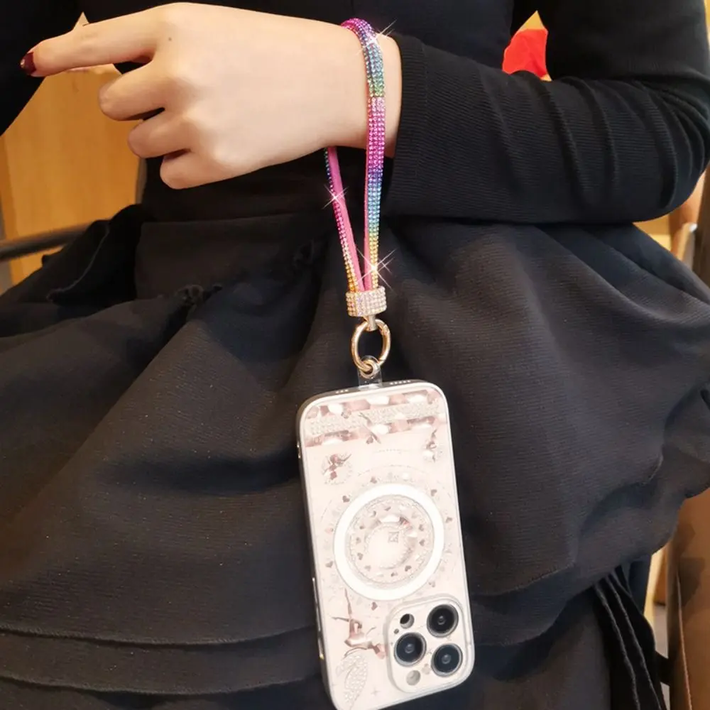 Glitter Rhinestone Phone Lanyard Keychain Phone Diamond Crystal Straps Hanging Anti-lost Wrist Rope Phone Accessories