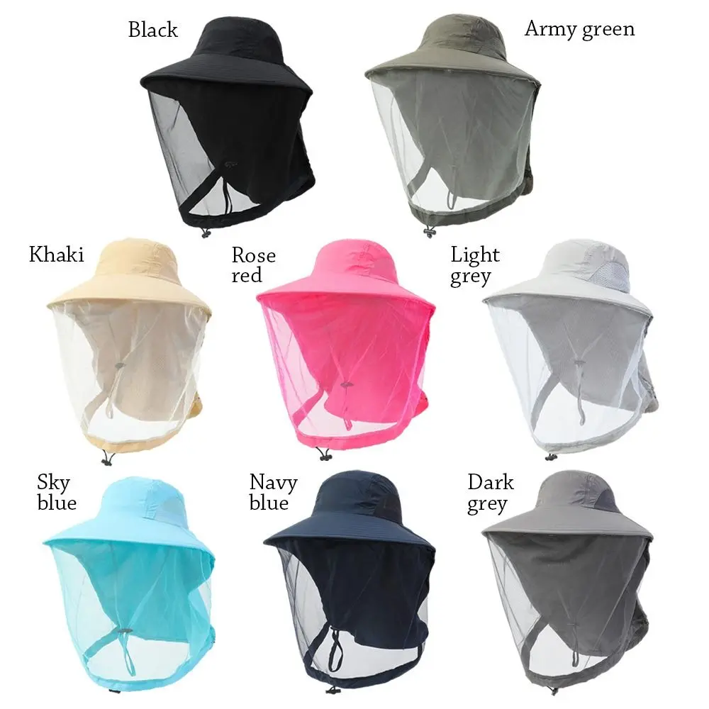 Summer Insect Proof Cap Mosquito Hat For Women Men Face Neck Protection Bucket Hat Outdoor Jungle Farm Fishing Sun Hat