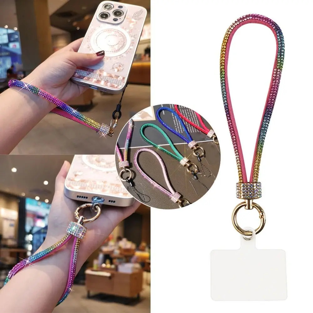 Glitter Rhinestone Phone Lanyard Keychain Phone Diamond Crystal Straps Hanging Anti-lost Wrist Rope Phone Accessories