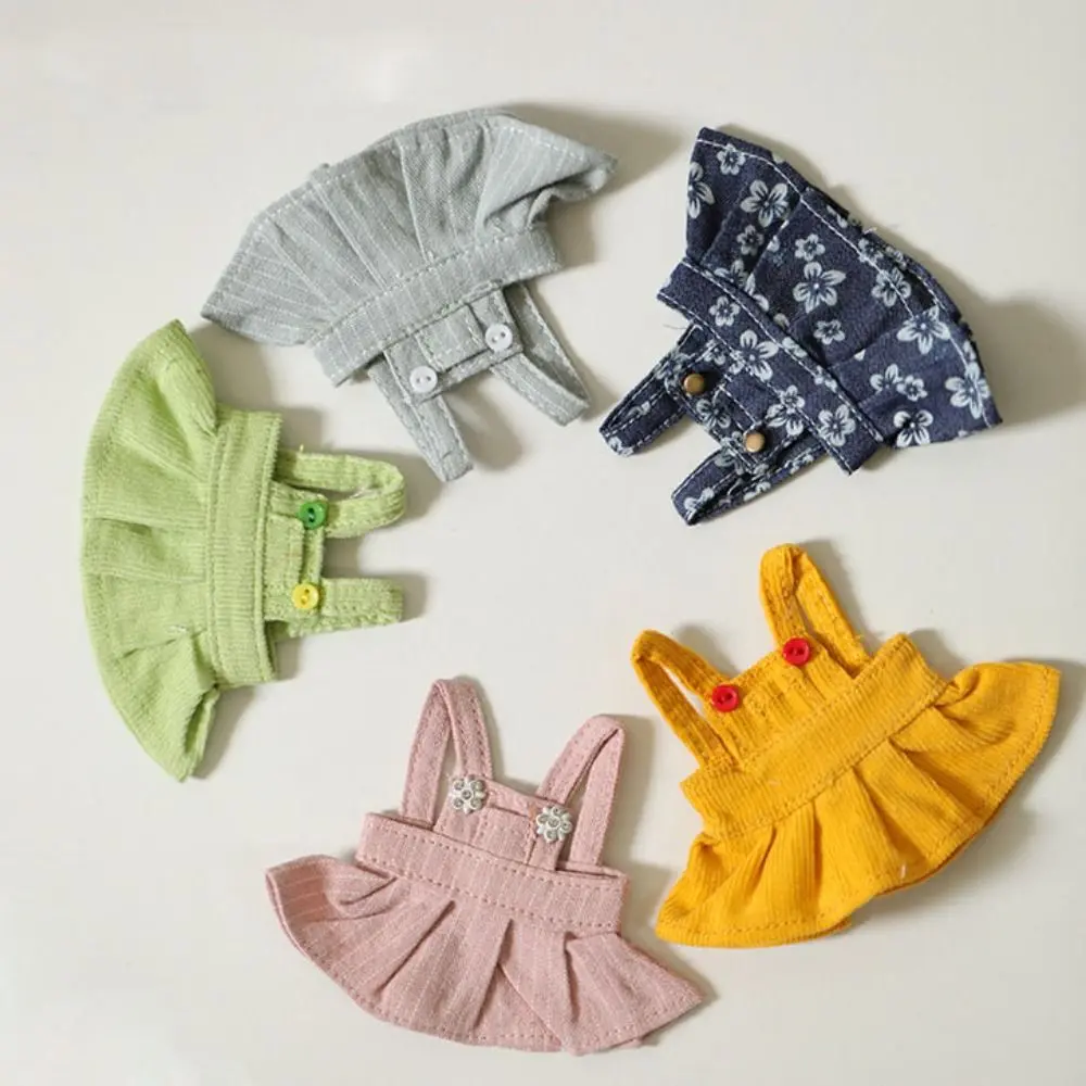 10cm Cotton Doll Lovely Princess Dresses Plush Dolls Clothes Fashion Jeans Camisole Skirt Decoration for Idol Dolls Accessories
