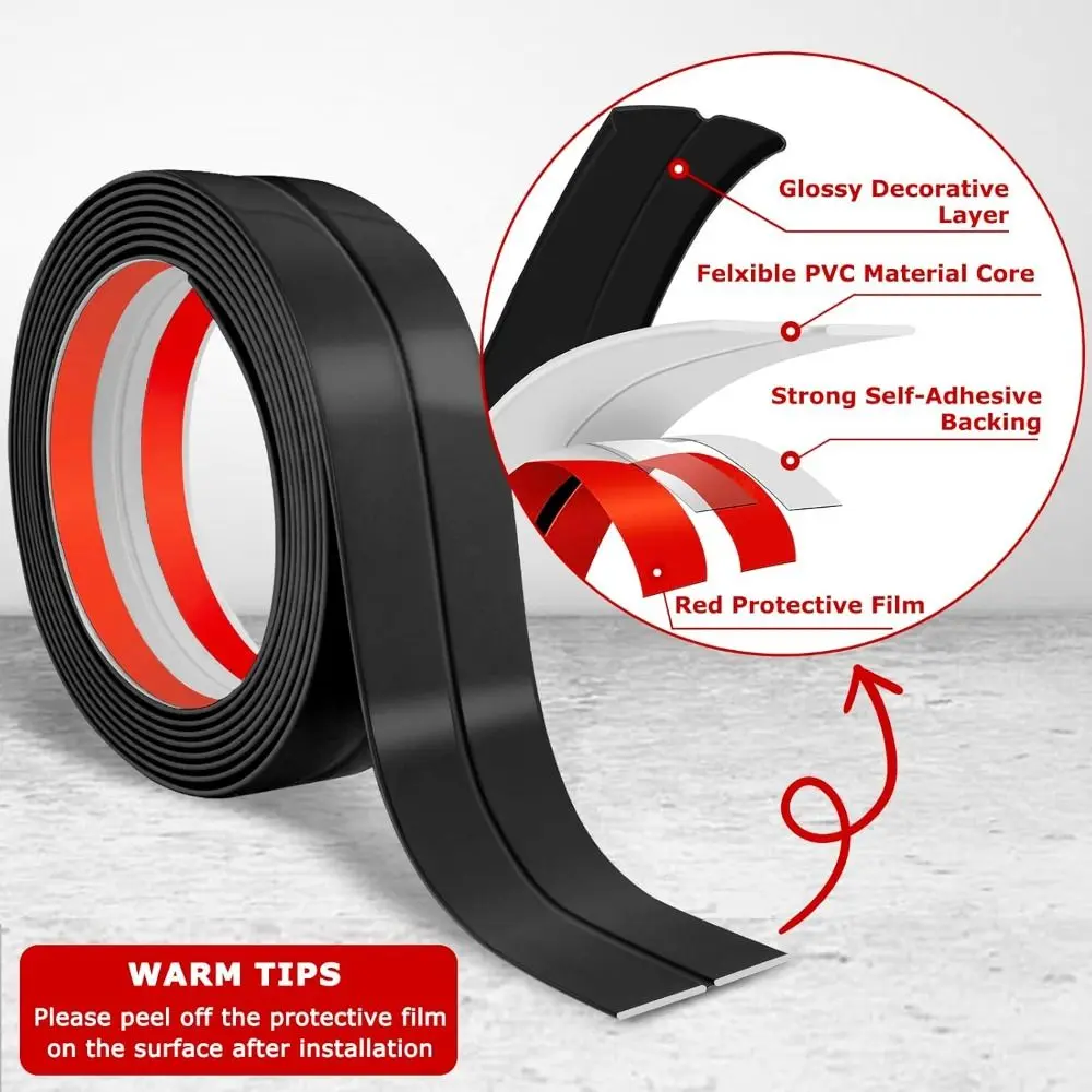 Inside Outside Corner Trim Moulding Self Adhesive Flexible Wall Corner Protector Edge Guards Caulk Strip Floor Transition Strip