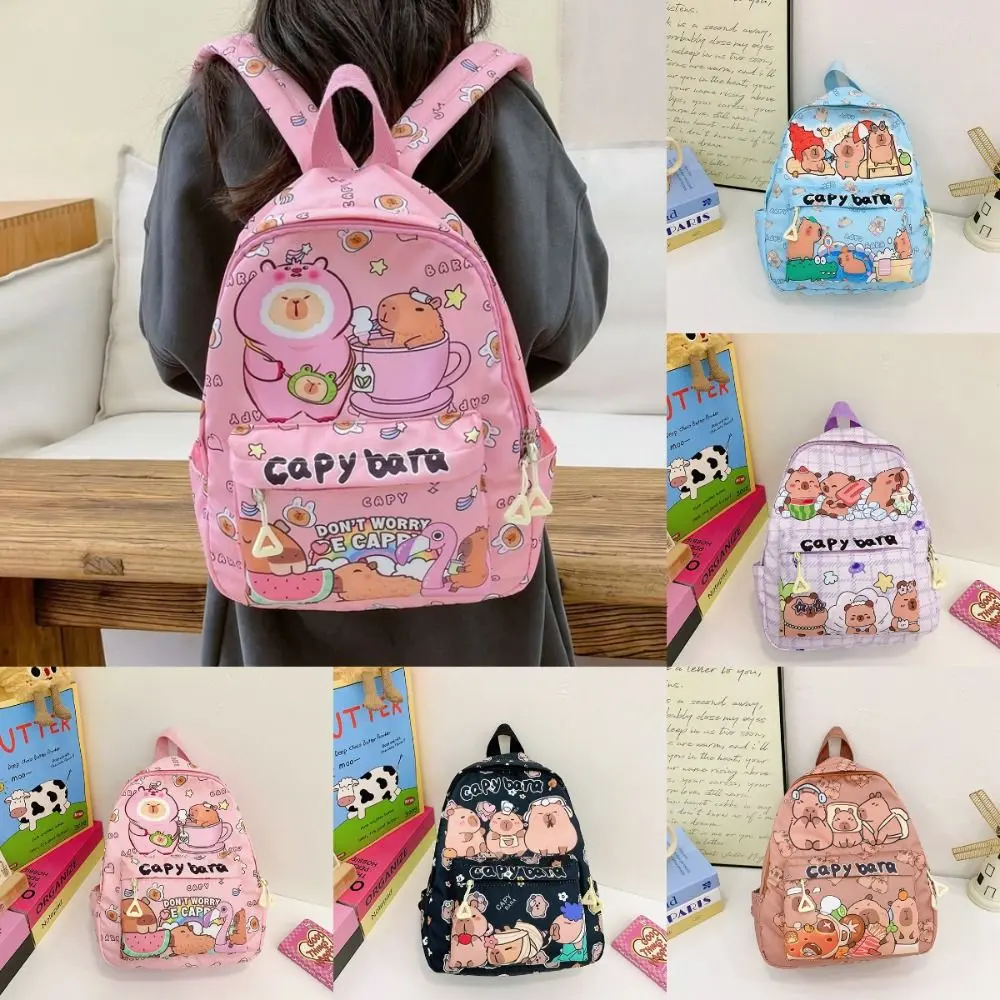 New Cartoon Capybara Backpack Ultra-light Breathable Children's School Bags Pattern Book Bag