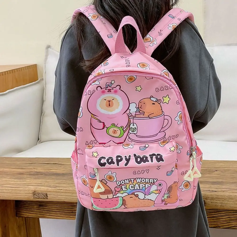 New Cartoon Capybara Backpack Ultra-light Breathable Children's School Bags Pattern Book Bag