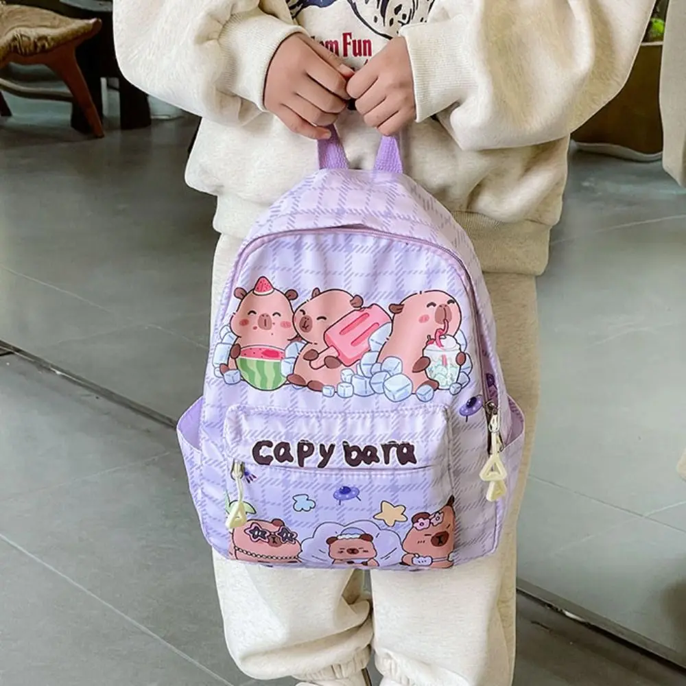 New Cartoon Capybara Backpack Ultra-light Breathable Children's School Bags Pattern Book Bag
