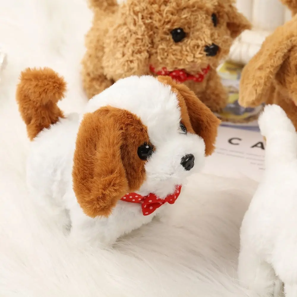 Interactive Puppy Robot Plush Toy Dog Robot Puppy Walking Barking Tail Wagging Walking Dog Toy Educational Gift
