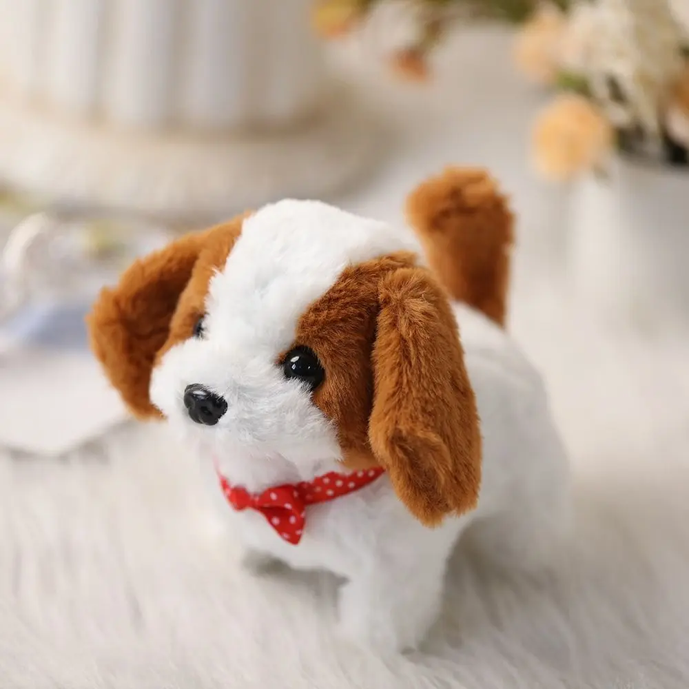 Interactive Puppy Robot Plush Toy Dog Robot Puppy Walking Barking Tail Wagging Walking Dog Toy Educational Gift
