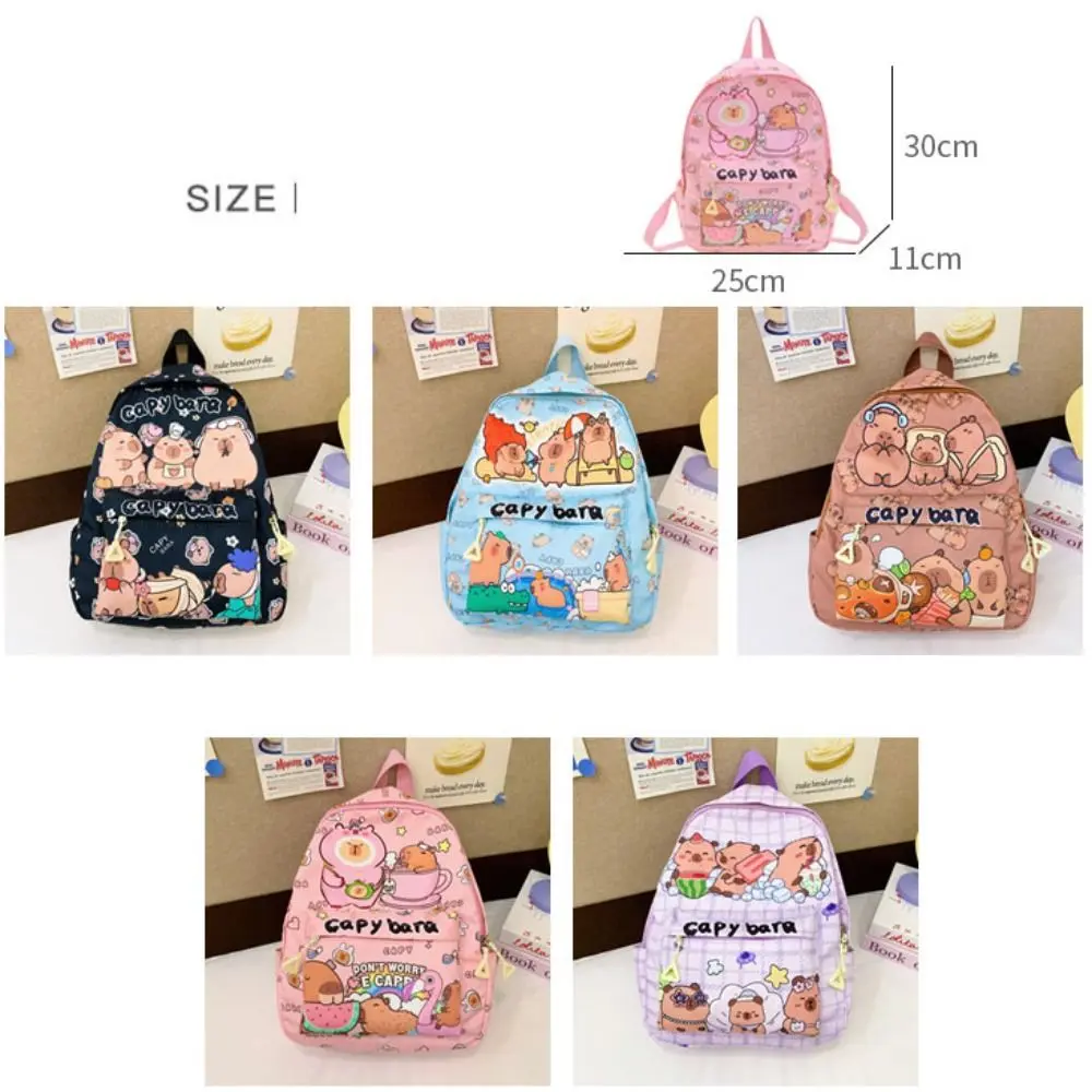 New Cartoon Capybara Backpack Ultra-light Breathable Children's School Bags Pattern Book Bag