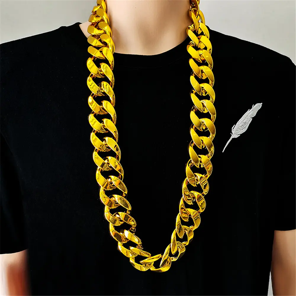Oversized Large Unisex Chunky Chain Gothic Party Jewelry Hip Hop Pendant Hip Hop Punk Choker Chain Necklace