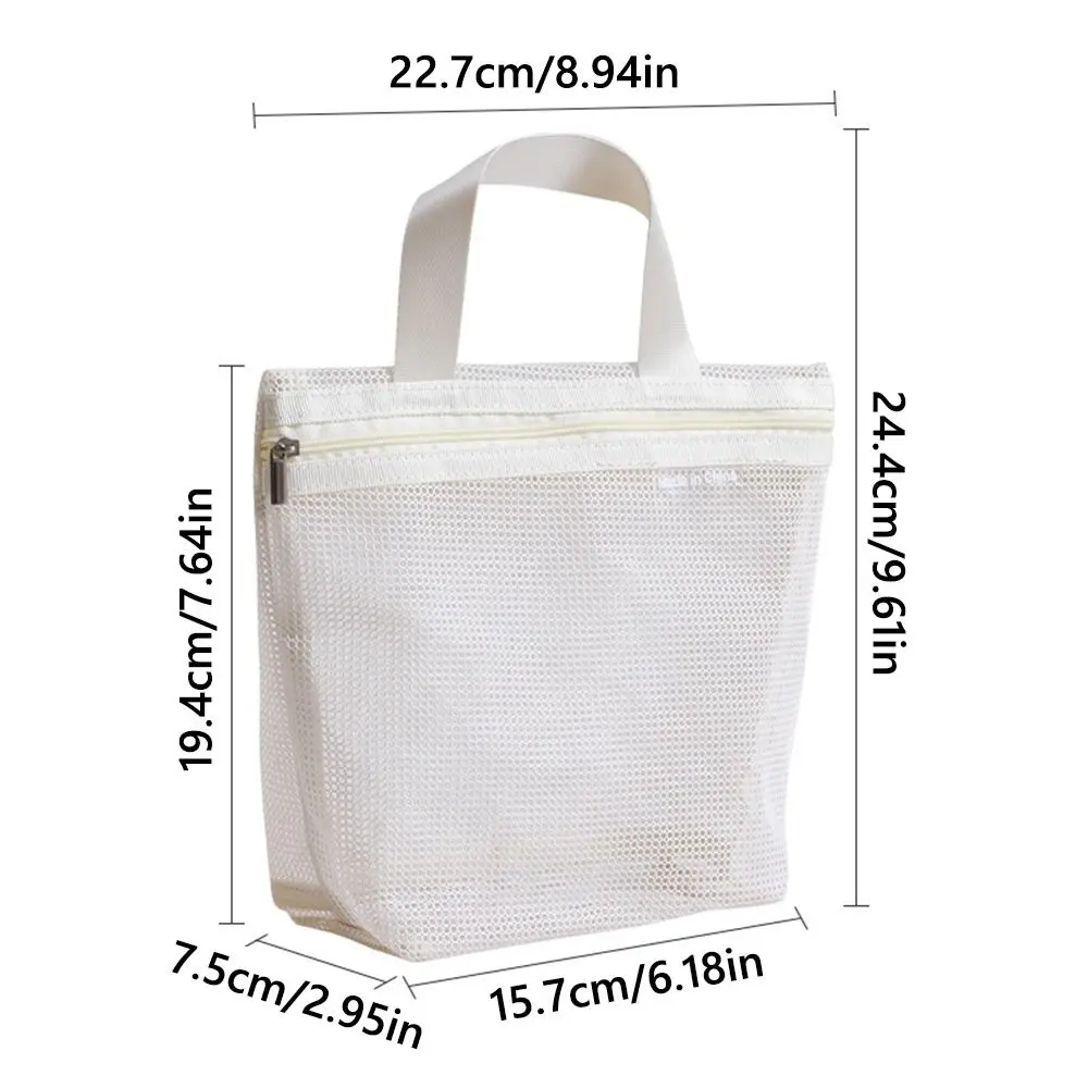 New Portable Mesh Toiletry Bag Transparent Large Capacity Cosmetic Bags Reuse Storage Hadbag